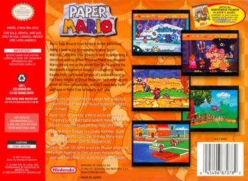 Paper Mario (USA) box cover back